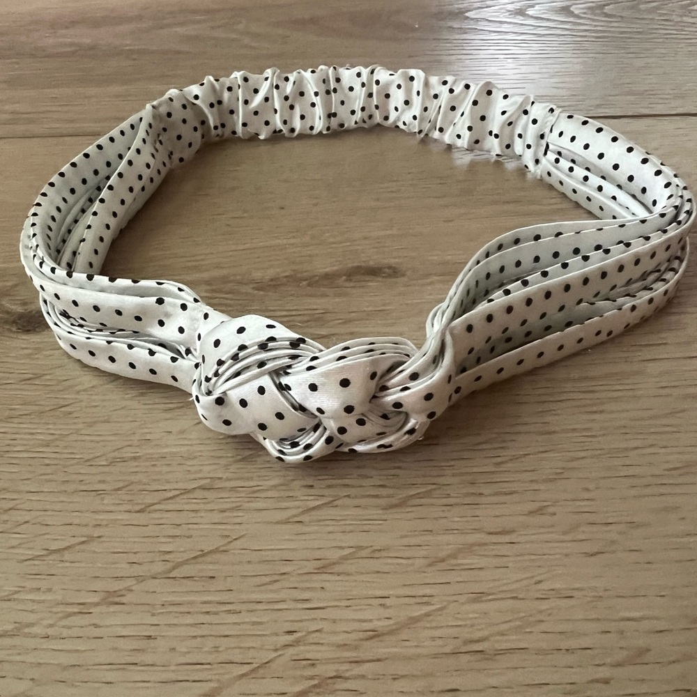 Jane Tran Polka Dot Knotted Headband - Black and White